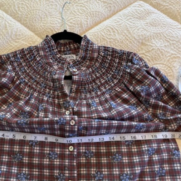 EUC Andion Amelia Blouse Ren Plaid Size S - Picture 4 of 6